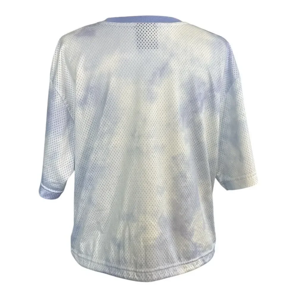 Nike Women's Sportswear Icon Clash Mesh Crop Top White Purple Size Medium DQ2914